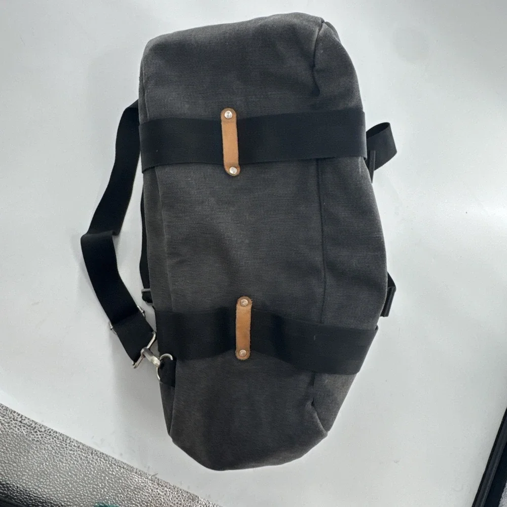 QWSTION Weekender Convertible Travel Bag Grey Canvas Backpack Duffel Carry On